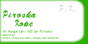 piroska kope business card